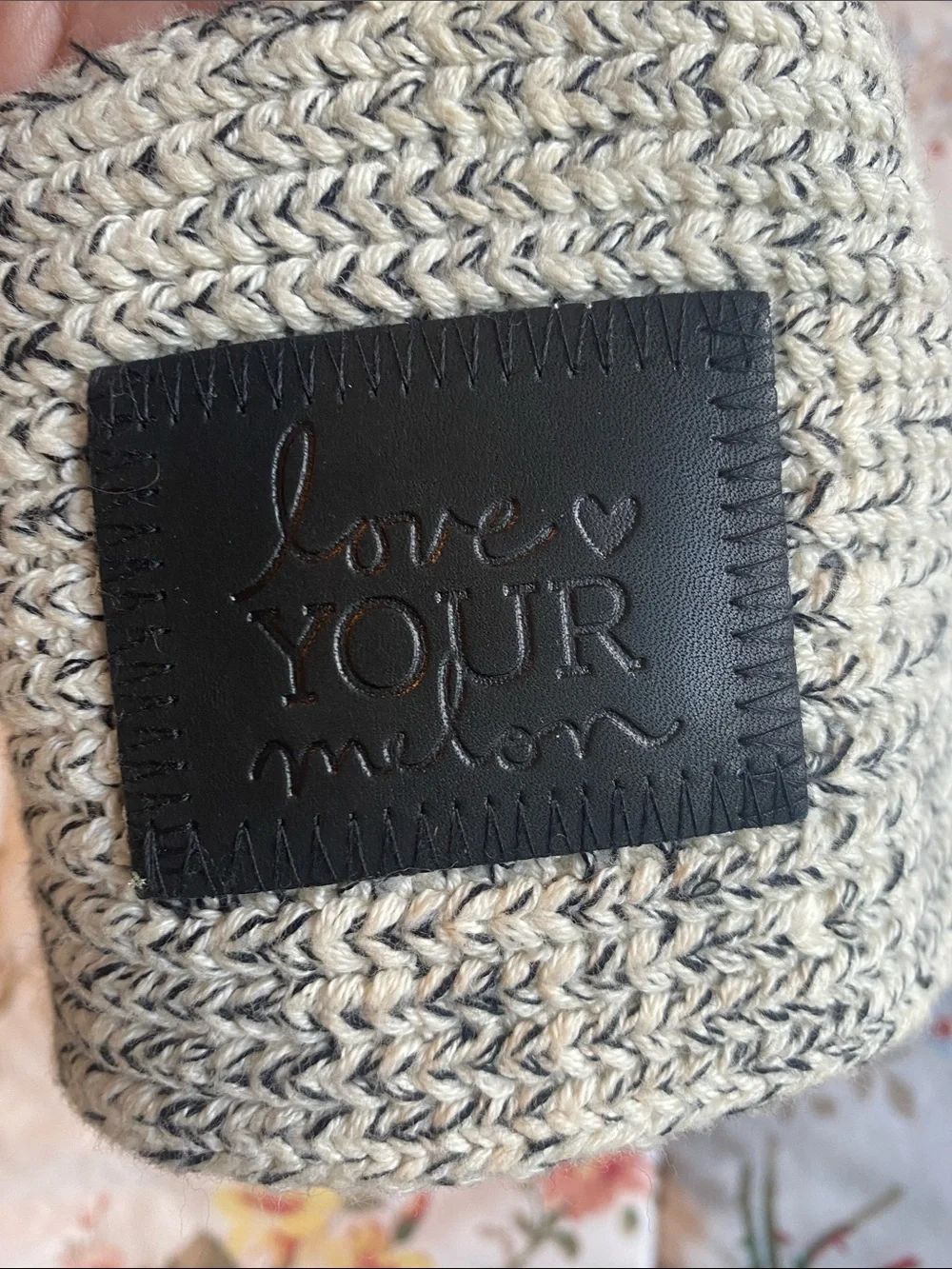 Love Your Melon Headband for Women, Ear Warmer, Black and Cream Knit